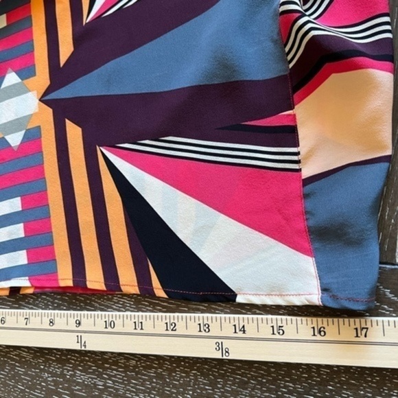 Hoss Intropia for Anthropologie Asymmetrical Geometric Pattern Silk Dress - Picture 12 of 14